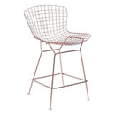 Chairs Counter Height Chairs - 21.3" X 23" X 35.8" 2 Pcs Rose Gold Chromed Steel Wire Counter Chair HomeRoots