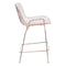 Chairs Counter Height Chairs - 21.3" X 23" X 35.8" 2 Pcs Rose Gold Chromed Steel Wire Counter Chair HomeRoots