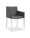 Chairs Dining Chairs - 23" X 22" X 33" Gray Faux Leather Dining Armed Chair HomeRoots