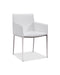 Chairs Dining Chairs - 23" X 22" X 33" White Faux Leather Dining Armed Chair HomeRoots