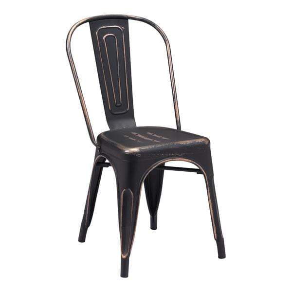 Chairs Dining Room Chairs - 17.3" X 20.5" X 33.9" 2 Pcs Anti Black Gold Steel Dining Chair HomeRoots