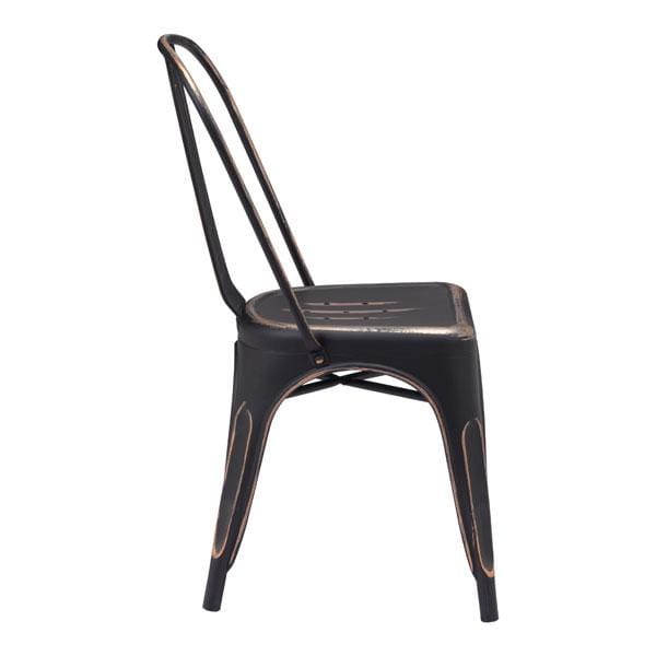 Chairs Dining Room Chairs - 17.3" X 20.5" X 33.9" 2 Pcs Anti Black Gold Steel Dining Chair HomeRoots