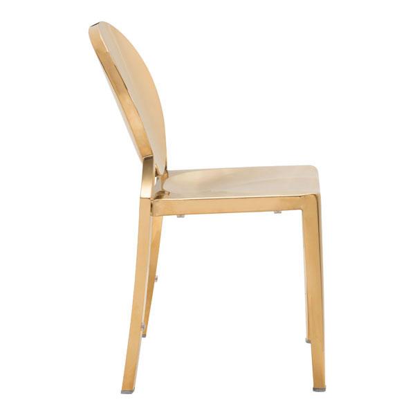 Chairs Dining Room Chairs - 17.5"X 18" X 31.9" 2 Pcs Gold Polished Stainless Steel Dining Chair HomeRoots