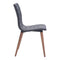 Chairs Dining Room Chairs - 17.7" X 20.9" X 33.9" 2 Pcs Gray Polyblend Powder Coated Metal Dining Chair HomeRoots