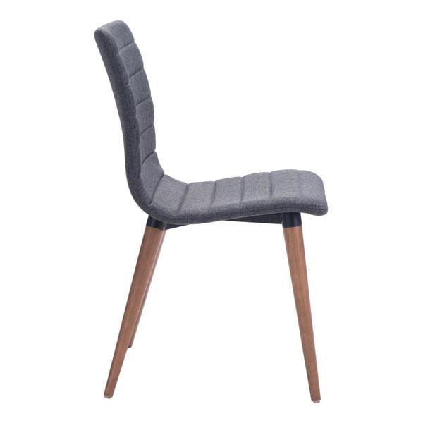 Chairs Dining Room Chairs - 17.7" X 20.9" X 33.9" 2 Pcs Gray Polyblend Powder Coated Metal Dining Chair HomeRoots