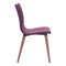 Chairs Dining Room Chairs - 17.7" X 20.9" X 33.9" 2 Pcs Purple Polyblend Powder Coated Metal Dining Chair HomeRoots