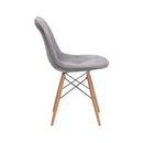 Chairs Dining Room Chairs - 18.7" X 21.7" X 31.9" Gray Velour Polyblend Wood Dining Chair HomeRoots