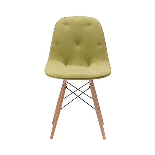 Chairs Dining Room Chairs - 18.7" X 21.7" X 31.9" Green Velour Polyblend Wood Dining Chair HomeRoots
