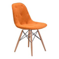 Chairs Dining Room Chairs - 18.7" X 21.7" X 31.9" Orange Velour Dining Chair HomeRoots