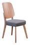 Chairs Dining Room Chairs - 18.9" x 22.4" x 35.4" Walnut & Dark Gray, MDF, Rubber Wood, Dining Chair - Set of 2 HomeRoots