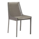 Chairs Dining Room Chairs - 18.9" X 23.2" X 35.4" 2 Pcs Stone Gray Recycled Leather Dining Chair HomeRoots