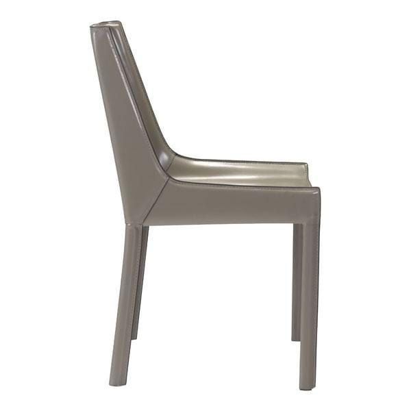 Chairs Dining Room Chairs - 18.9" X 23.2" X 35.4" 2 Pcs Stone Gray Recycled Leather Dining Chair HomeRoots