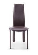 Chairs Dining Room Chairs - 18" X 23" X 41" Chocolate Hard Leather Dining Chair HomeRoots