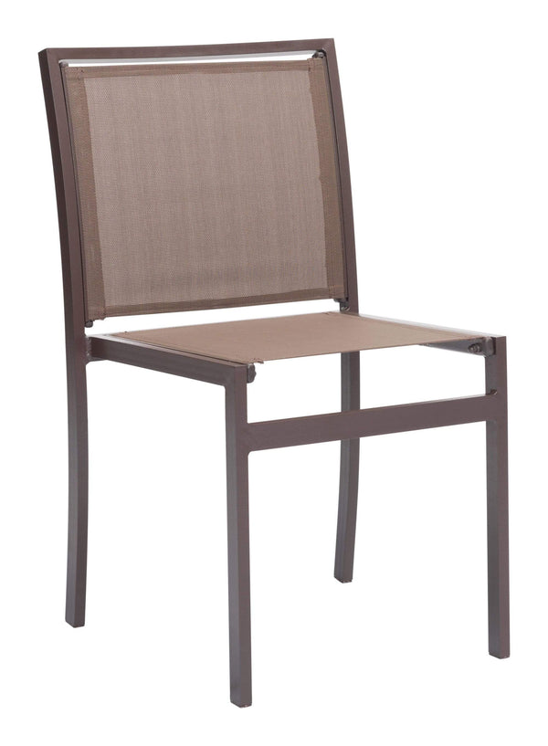 Chairs Dining Room Chairs - 19" x 23.5" x 33.5" Brown, Mesh, Powder Coated Aluminum, Dining Chair - Set of 2 HomeRoots