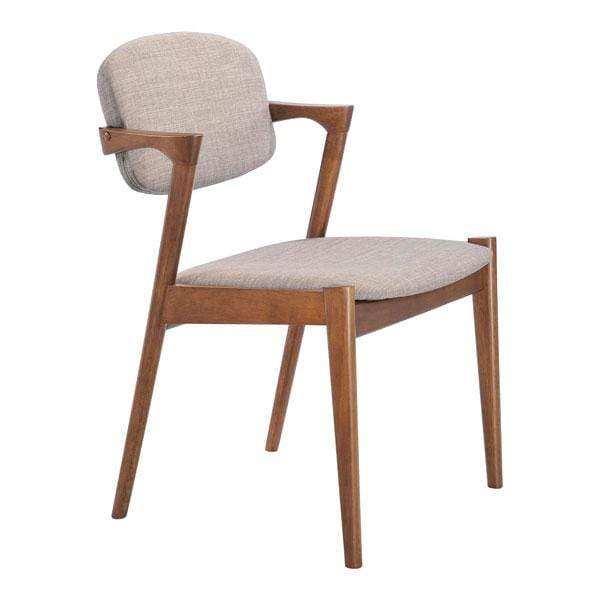 Chairs Dining Room Chairs - 20.3" X 23" X 31.5" 2 Pcs Dove Gray Dining Chair  - Linen Polyblend Rubberwood HomeRoots