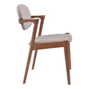 Chairs Dining Room Chairs - 20.3" X 23" X 31.5" 2 Pcs Dove Gray Dining Chair  - Linen Polyblend Rubberwood HomeRoots
