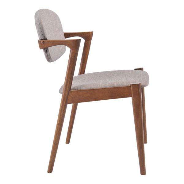 Chairs Dining Room Chairs - 20.3" X 23" X 31.5" 2 Pcs Dove Gray Dining Chair  - Linen Polyblend Rubberwood HomeRoots