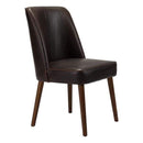 Chairs Dining Room Chairs - 20.5" X 23.6" X 35.4" Brown Leatherette Toon Wood Dining Chair HomeRoots