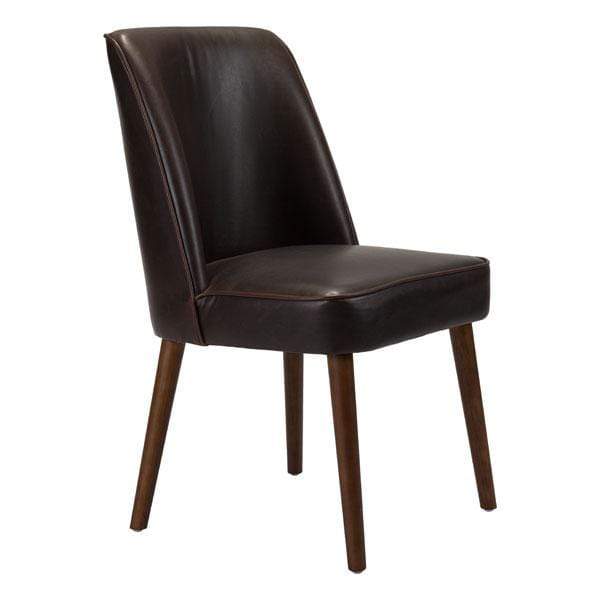 Chairs Dining Room Chairs - 20.5" X 23.6" X 35.4" Brown Leatherette Toon Wood Dining Chair HomeRoots