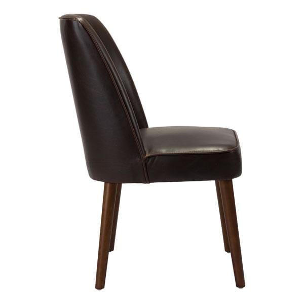 Chairs Dining Room Chairs - 20.5" X 23.6" X 35.4" Brown Leatherette Toon Wood Dining Chair HomeRoots