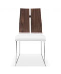 Chairs Dining Room Chairs - 20" X 22" X 35" Natural Walnut/White Faux Leather / Metal Dining Chair HomeRoots