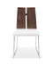 Chairs Dining Room Chairs - 20" X 22" X 35" Natural Walnut/White Faux Leather / Metal Dining Chair HomeRoots