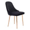 Chairs Dining Room Chairs - 20" X 24" X 18" Black Velvet Dining Chair HomeRoots
