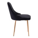Chairs Dining Room Chairs - 20" X 24" X 18" Black Velvet Dining Chair HomeRoots