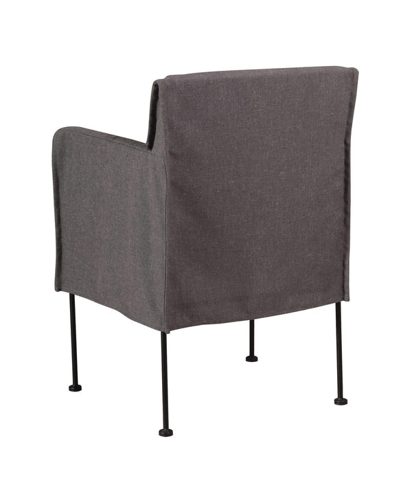 Chairs Dining Room Chairs - 20" X 25" X 35" Grey Metal Polyester Linen Dining Chair HomeRoots