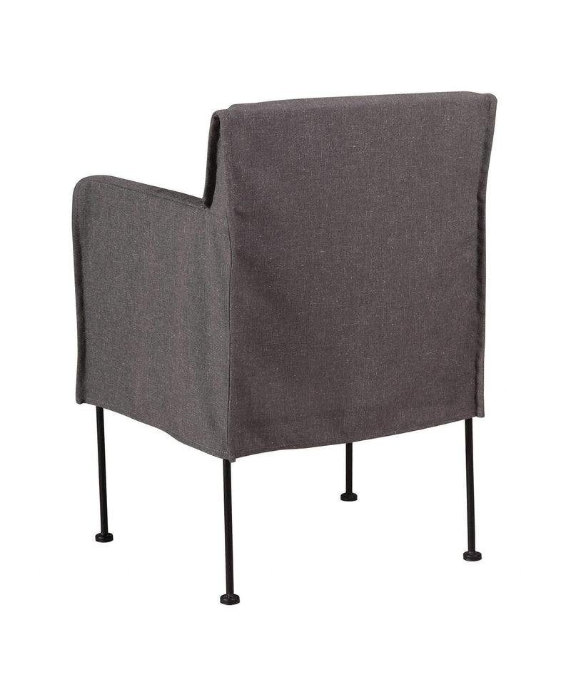 Chairs Dining Room Chairs - 20" X 25" X 35" Grey Metal Polyester Linen Dining Chair HomeRoots