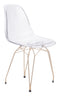 Chairs Dining Room Chairs - 21.3" x 18.3" x 33.5" Clear & Gold, Polycarbonate, Metal, Dining Chair HomeRoots