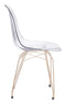 Chairs Dining Room Chairs - 21.3" x 18.3" x 33.5" Clear & Gold, Polycarbonate, Metal, Dining Chair HomeRoots