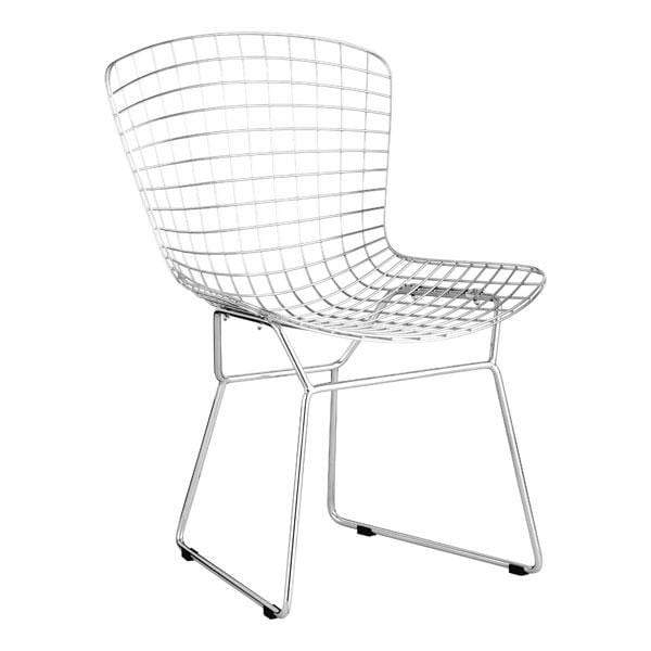 Chairs Dining Room Chairs - 21.3" X 23" X 31.7" 2 Pcs Chromed Steel Wire Dining Chair Chrome HomeRoots