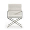 Chairs Dining Room Chairs - 24" White Leatherette and Stainless Steel Dining Chair HomeRoots