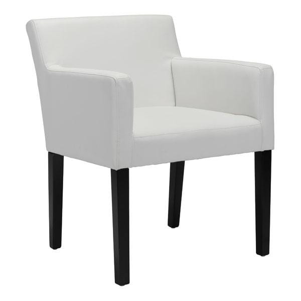 Chairs Dining Room Chairs - 25.2" X 23.6" X 31.5" White Leatherette Dining Chair HomeRoots