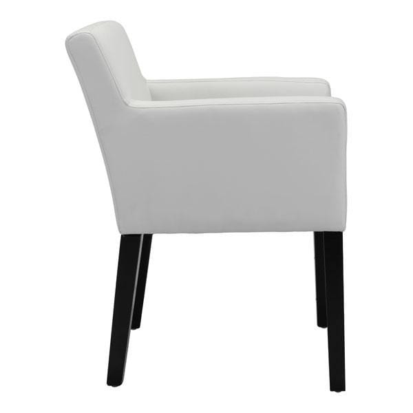 Chairs Dining Room Chairs - 25.2" X 23.6" X 31.5" White Leatherette Dining Chair HomeRoots
