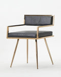 Chairs Dining Room Chairs - 30" Black Leatherette and Rose gold Stainless Steel Dining Chair HomeRoots