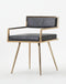 Chairs Dining Room Chairs - 30" Black Leatherette and Rose gold Stainless Steel Dining Chair HomeRoots