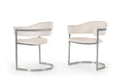 Chairs Dining Room Chairs - 30" White Leatherette and Stainless Steel Dining Chair HomeRoots