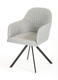 Chairs Dining Room Chairs - 31" Grey Fabric and Metal Dining Chair HomeRoots