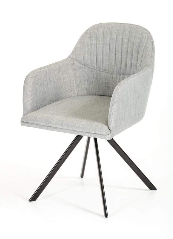 Chairs Dining Room Chairs - 31" Grey Fabric and Metal Dining Chair HomeRoots