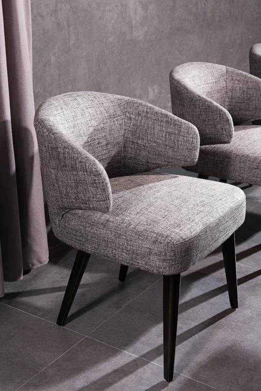 Chairs Dining Room Chairs - 31" Grey Fabric Dining Chair with Wood Legs HomeRoots