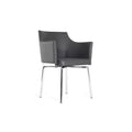 Chairs Dining Room Chairs - 32" Grey Leatherette and Steel Dining Chair HomeRoots