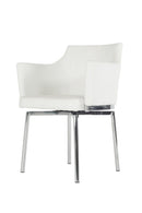 Chairs Dining Room Chairs - 32" White Leatherette and Steel Dining Chair HomeRoots