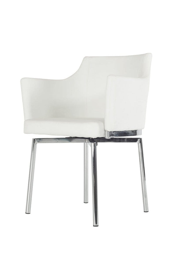 Chairs Dining Room Chairs - 32" White Leatherette and Steel Dining Chair HomeRoots
