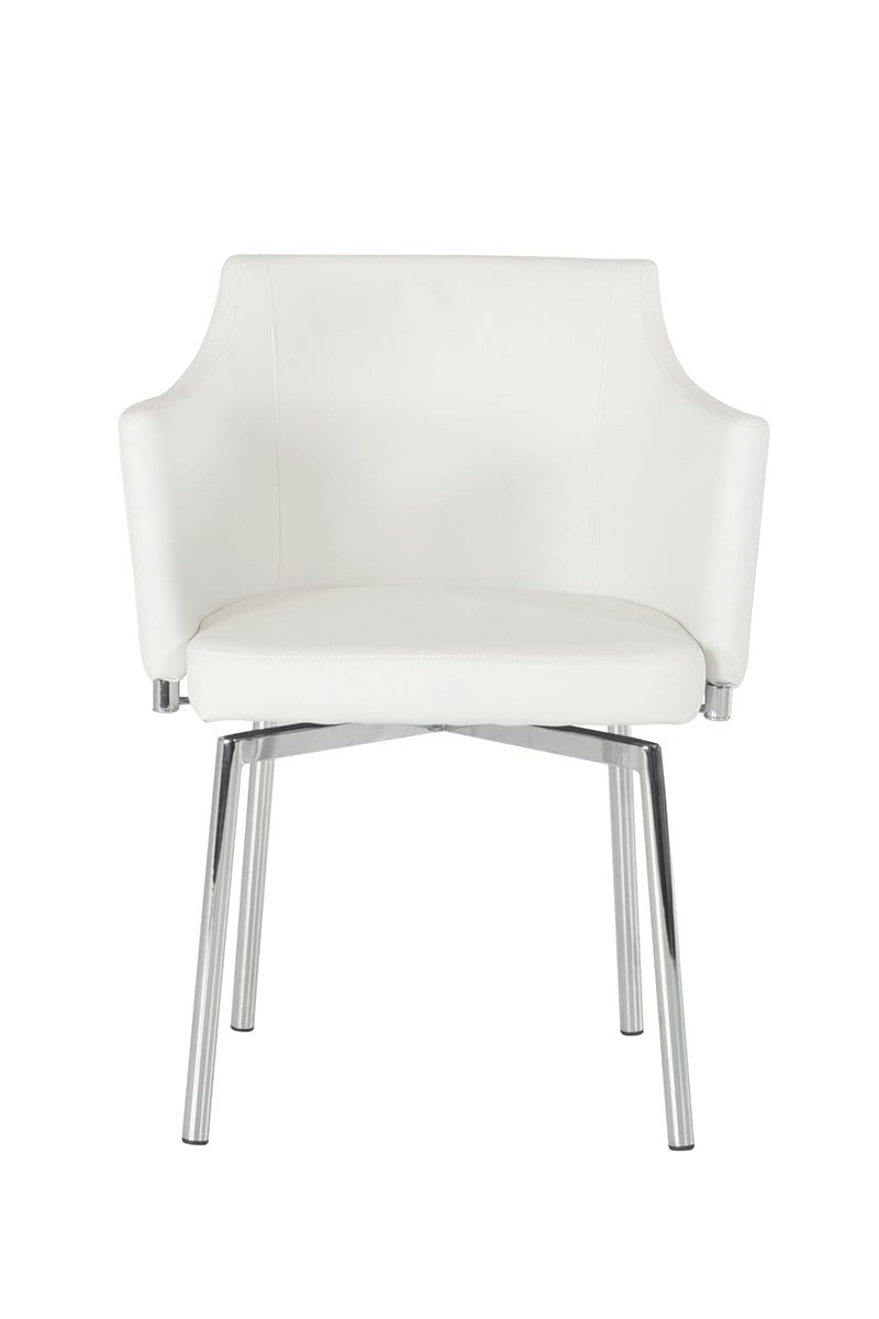 Chairs Dining Room Chairs - 32" White Leatherette and Steel Dining Chair HomeRoots
