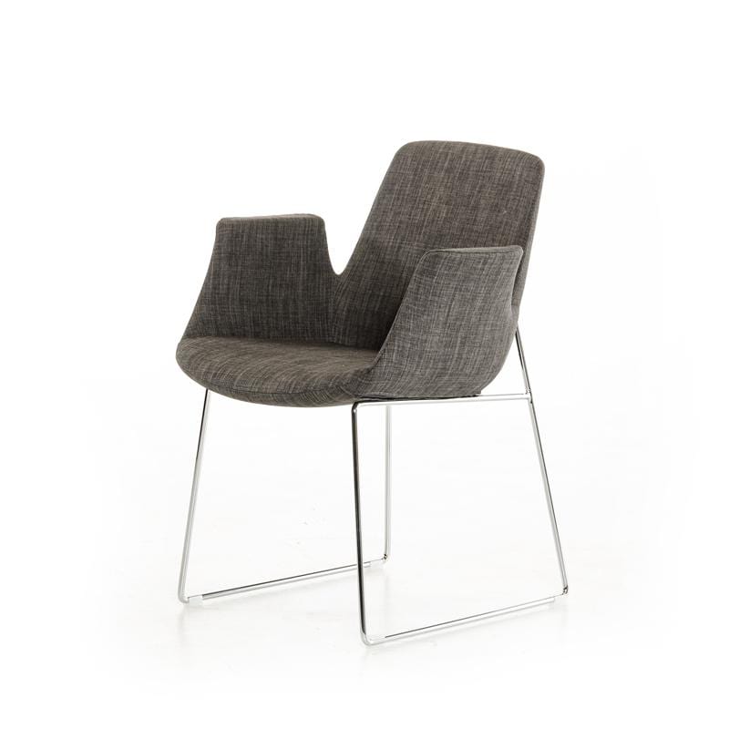 Chairs Dining Room Chairs - 33" Grey Fabric, Polyester, and Metal Dining Chair HomeRoots