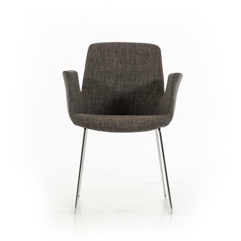 Chairs Dining Room Chairs - 33" Grey Fabric, Polyester, and Metal Dining Chair HomeRoots