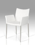 Chairs Dining Room Chairs - 33" White Leatherette and Steel Dining Chair HomeRoots