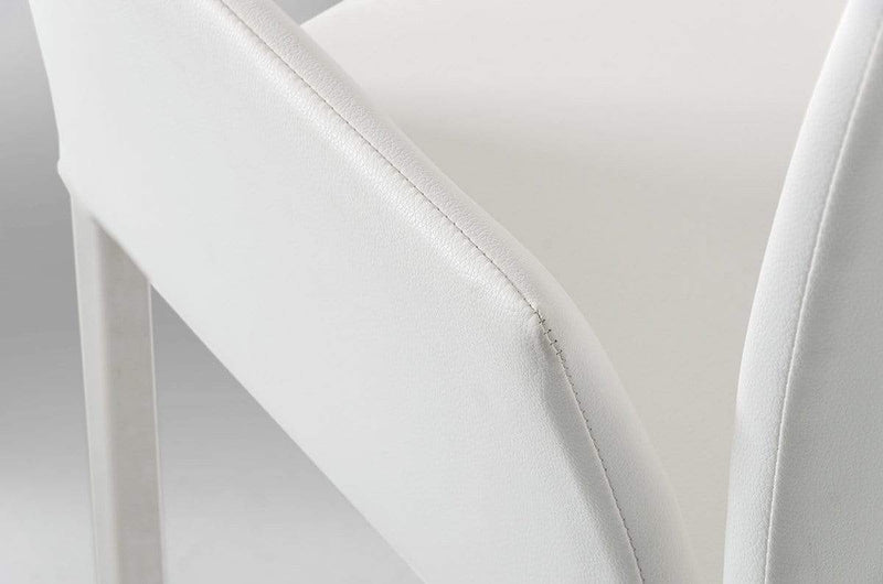 Chairs Dining Room Chairs - 33" White Leatherette and Steel Dining Chair HomeRoots